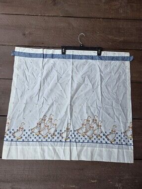 Country Blue Goose Curtain Panel 1980s JCPenney 34x30